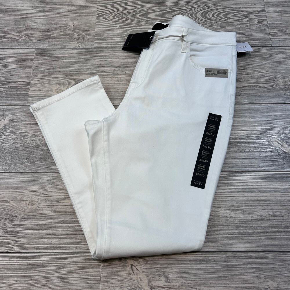 Buckle Black Fit No. 53 Classic Skinny Stretch Jean White 36x30 NWT